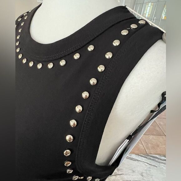 Gaelle Paris Mini Black Party Dress With Cutouts on the Side - Picture 9 of 14